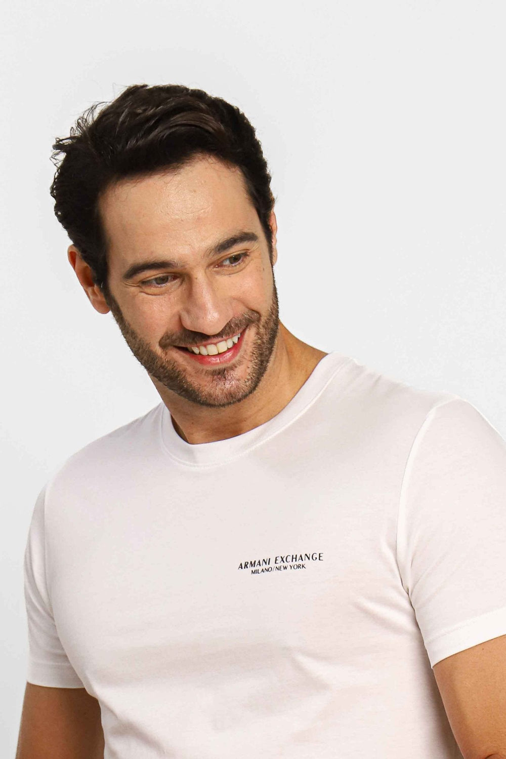 Camiseta Armani Exchange Regular Logo Peito Branco - Sale - Henri Store