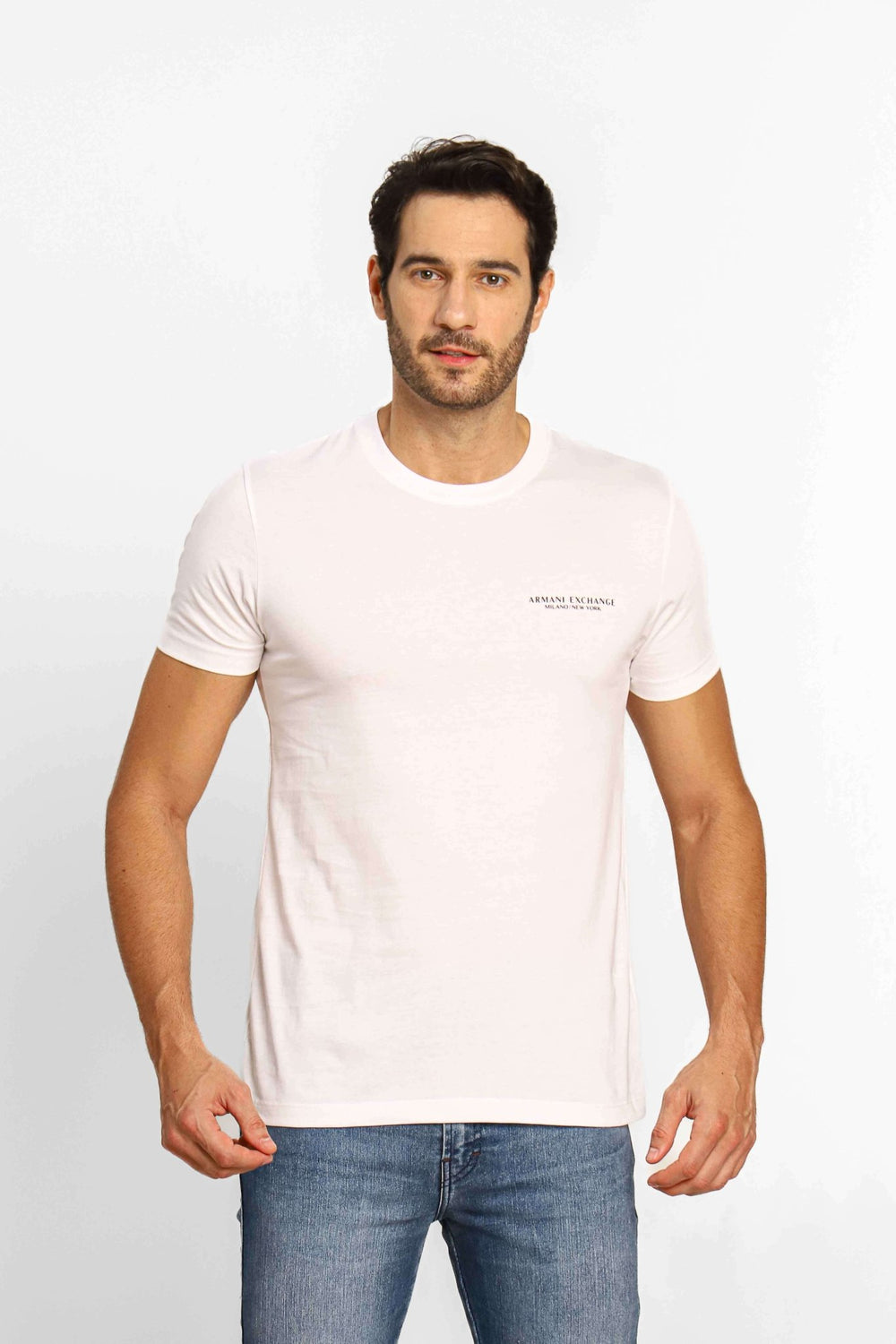 Camiseta Armani Exchange Regular Logo Peito Branco - Sale - Henri Store