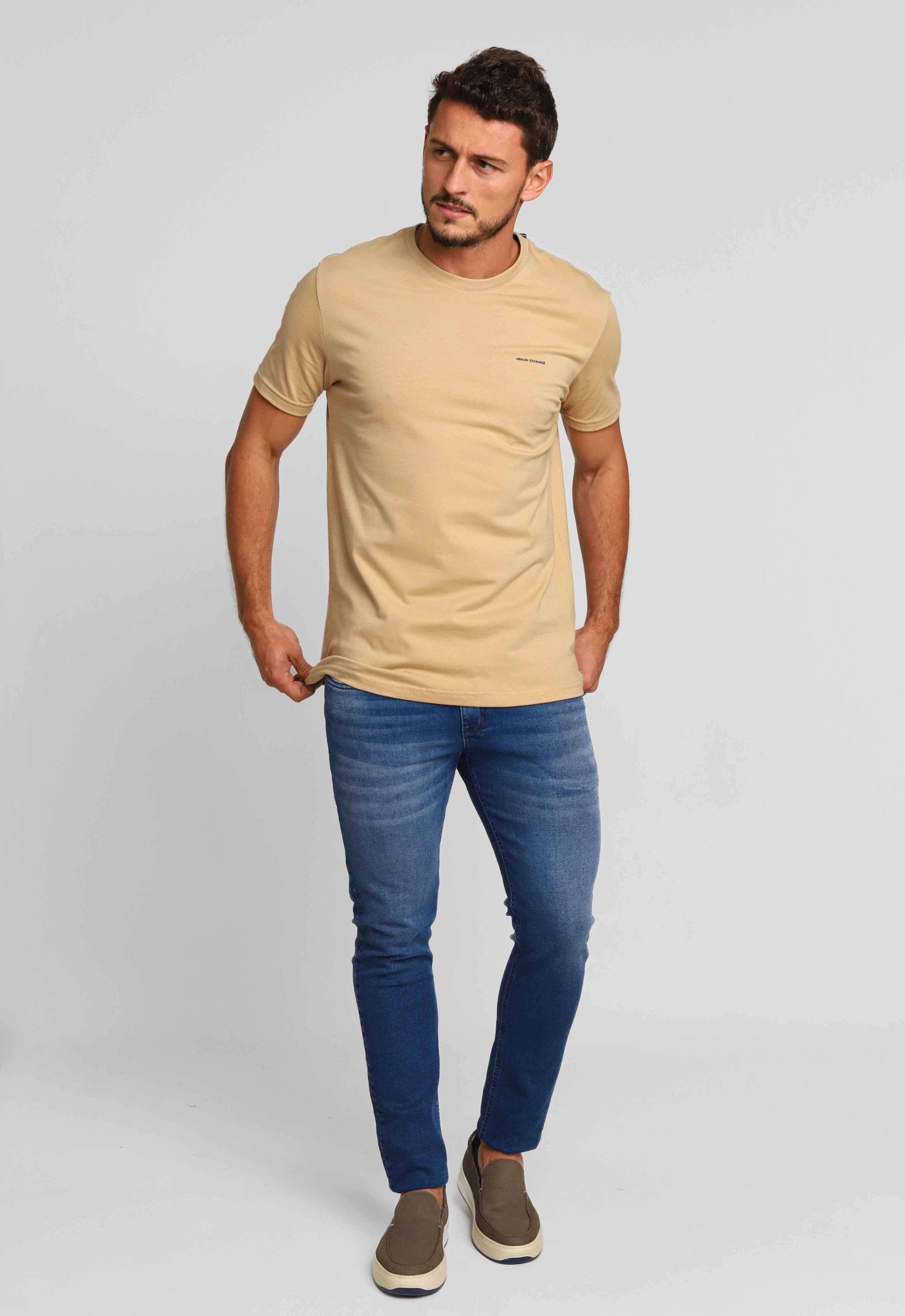 Camiseta Armani Exchange Slim Caqui - Henri Store