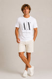 Camiseta Armani Exchange Slim Cotton Pima Logo Central - LIVE - Henri Store