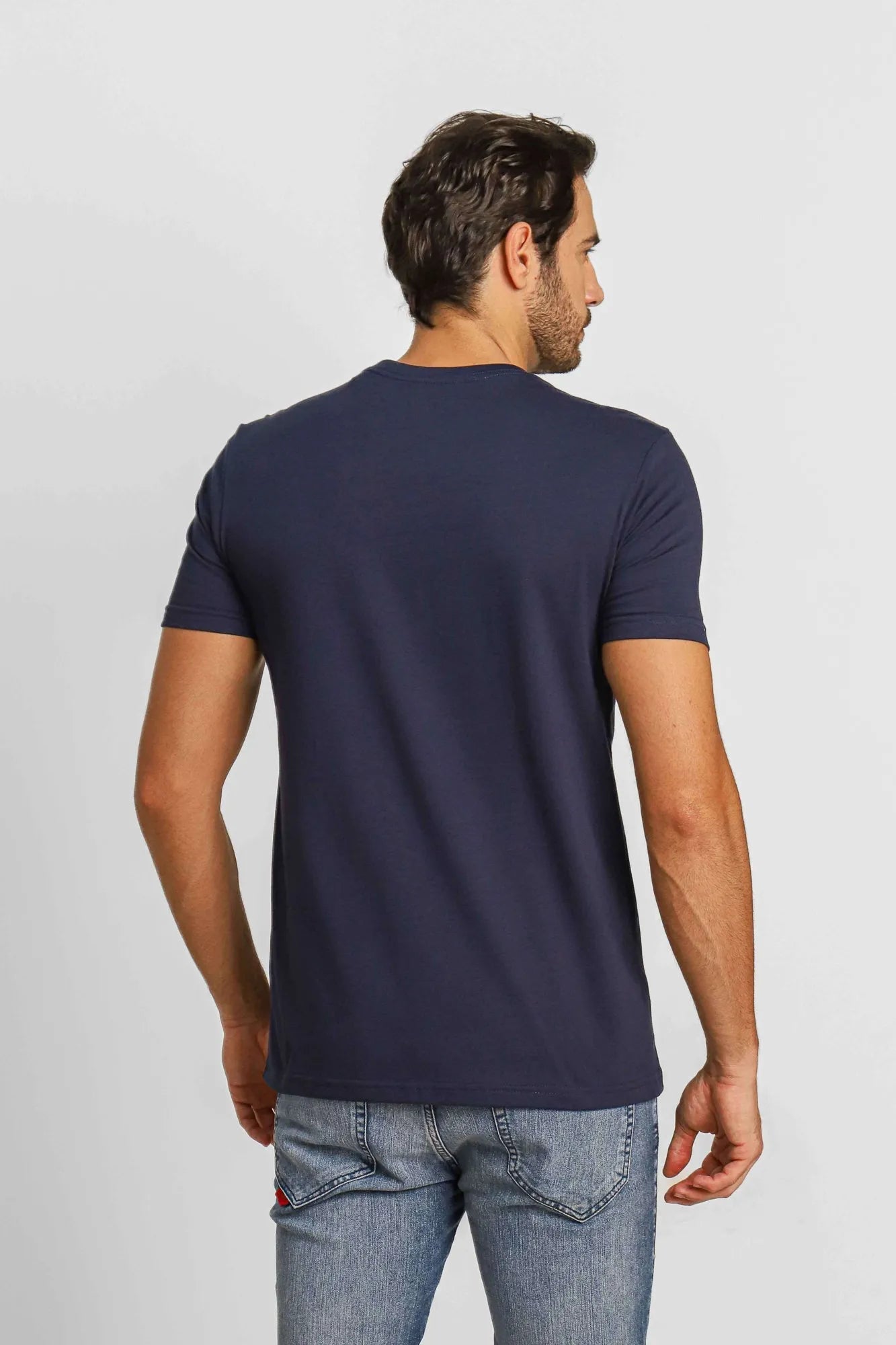 Camiseta Armani Exchange Slim Logo Central AX Marinho - Sale - Henri Store
