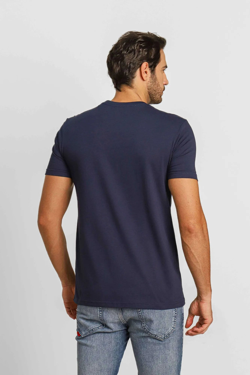 Camiseta Armani Exchange Slim Logo Central AX Marinho - Sale - Henri Store