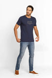 Camiseta Armani Exchange Slim Logo Central AX Marinho - Sale - Henri Store