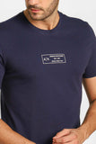 Camiseta Armani Exchange Slim Logo Central Marinho - Sale - Henri Store