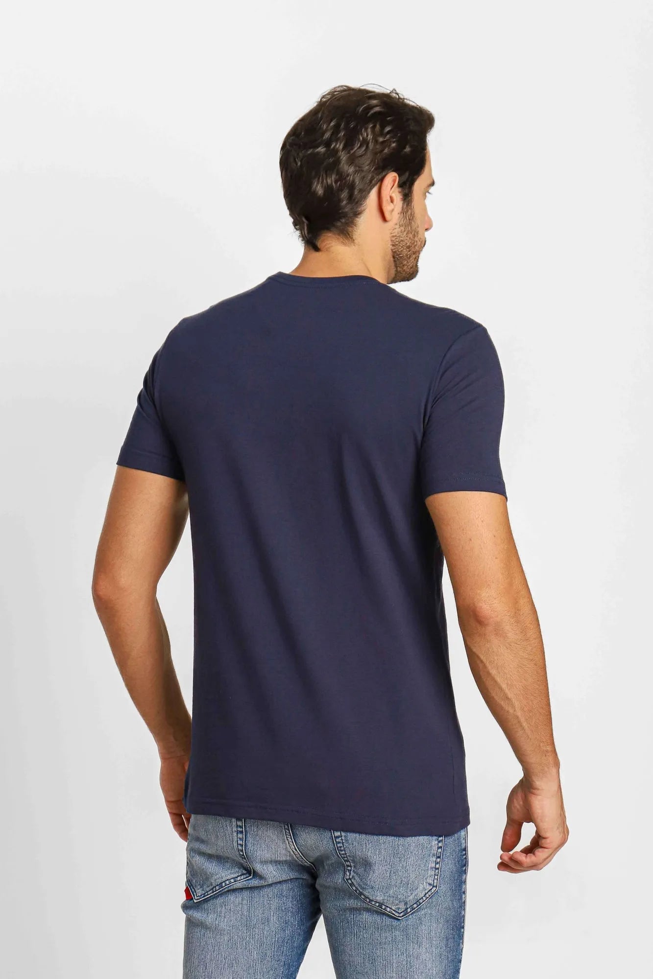 Camiseta Armani Exchange Slim Logo Central Marinho - Sale - Henri Store