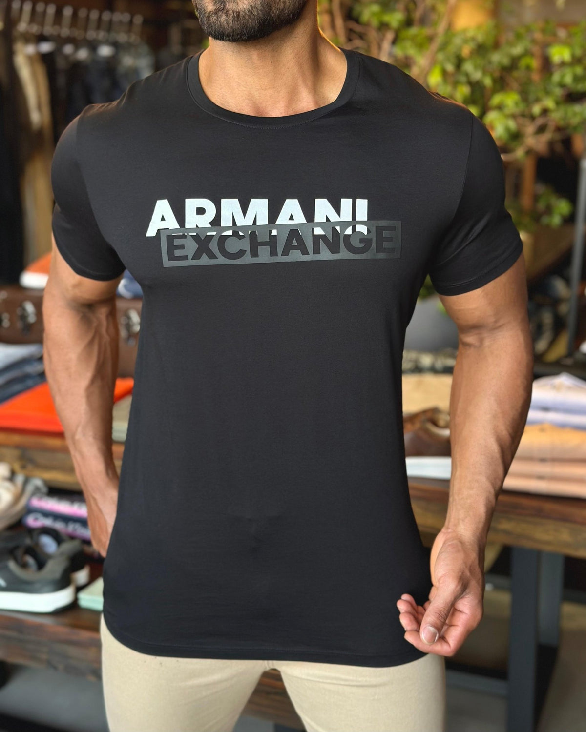 Camiseta Armani Exchange Slim Logo Central - Henri Store