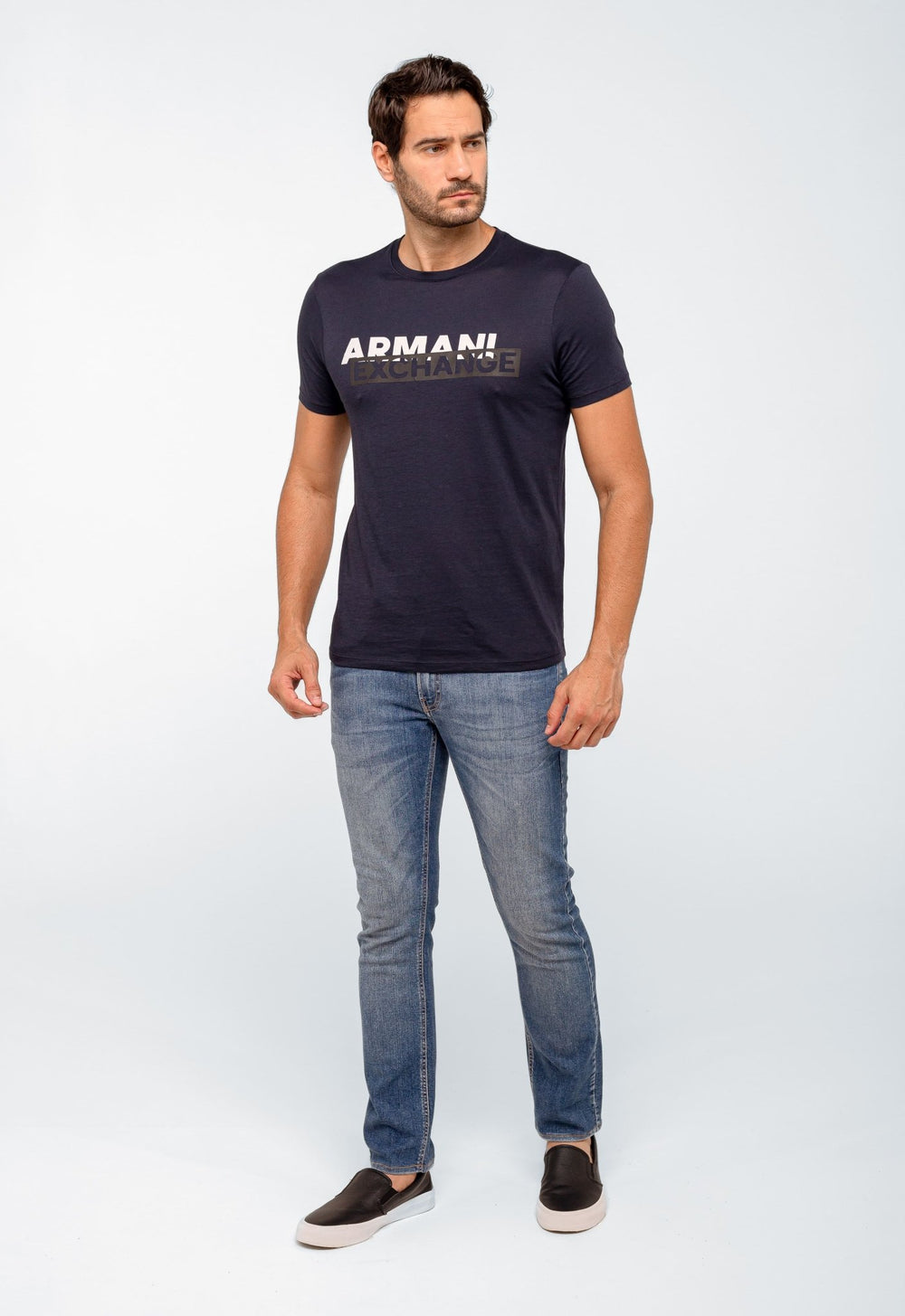 Camiseta Armani Exchange Slim Logo Central - Henri Store
