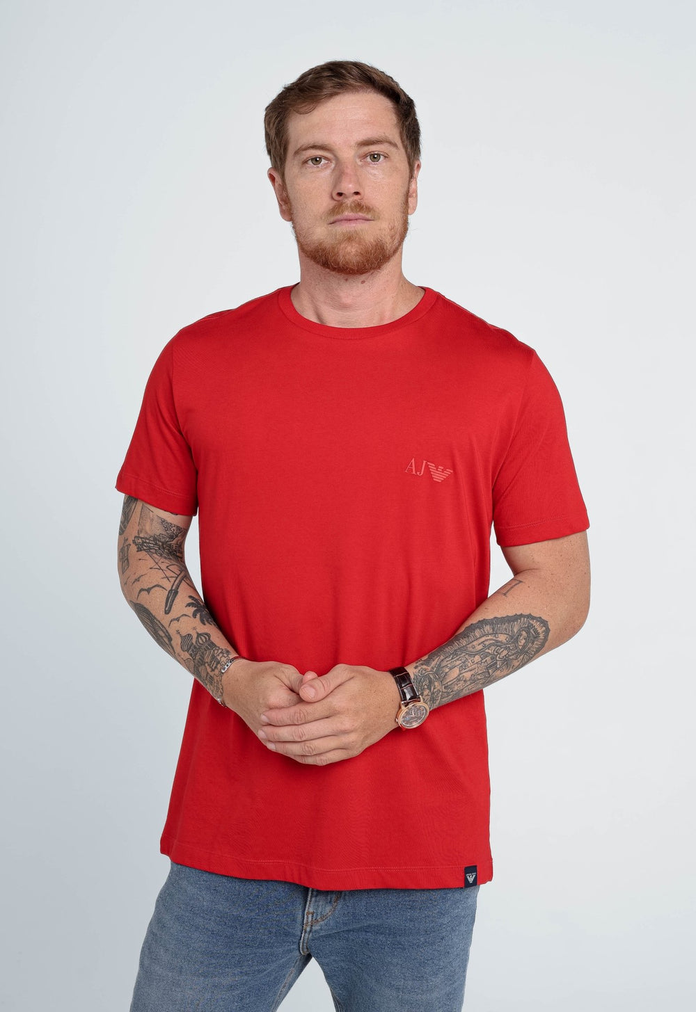 Camiseta Armani Jeans Vermelha Logo Aj - Henri Store