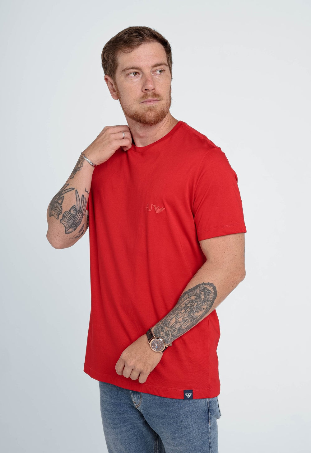 Camiseta Armani Jeans Vermelha Logo Aj - Henri Store