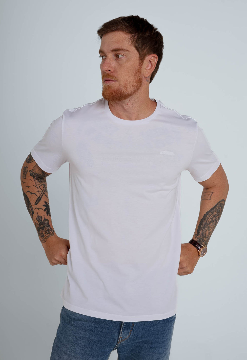 Camiseta Calvin Klein Basica Algodao Pima Branca - Henri Store