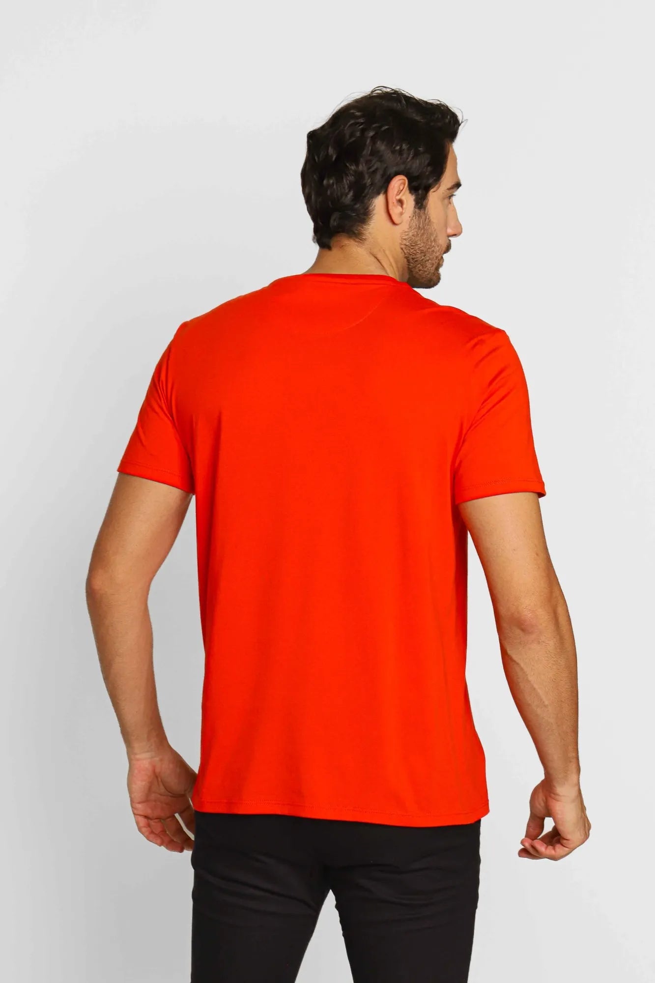 Camiseta Calvin Klein Básica Algodão Pima Laranja - Henri Store