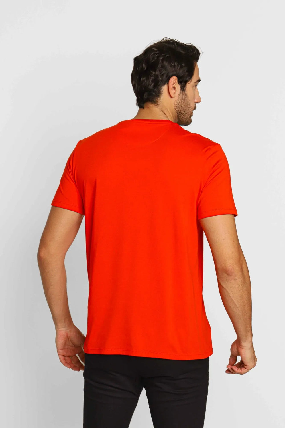 Camiseta Calvin Klein Básica Algodão Pima Laranja - Henri Store