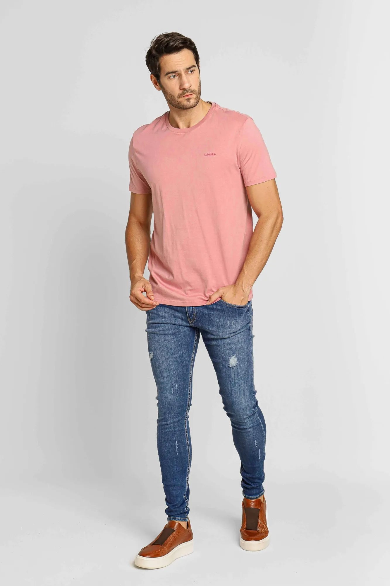 Camiseta Calvin Klein Basica Algodao Pima Lilas - Henri Store