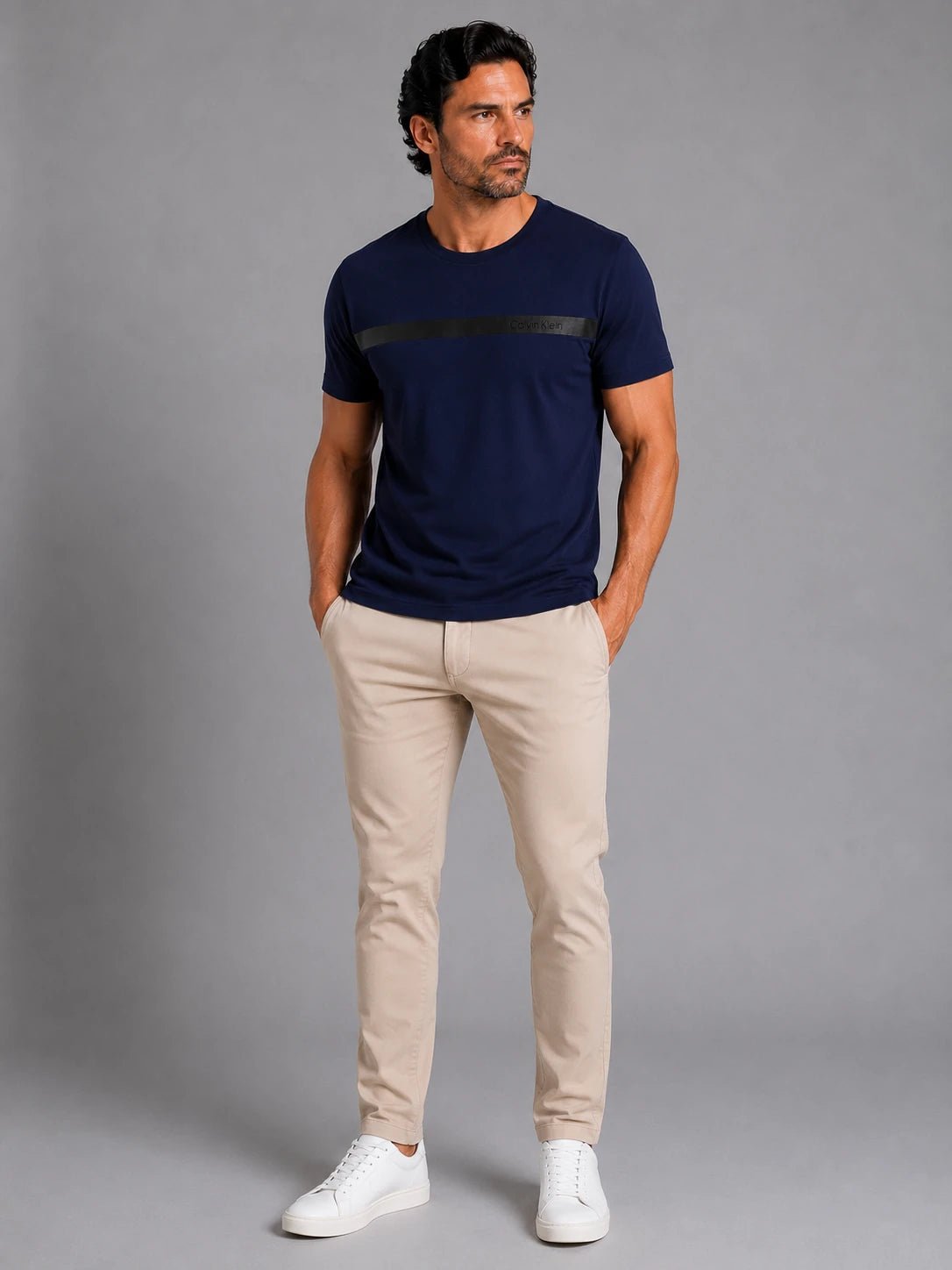 Camiseta Calvin Klein Básica Logo Faixa - LIVE - Henri Store