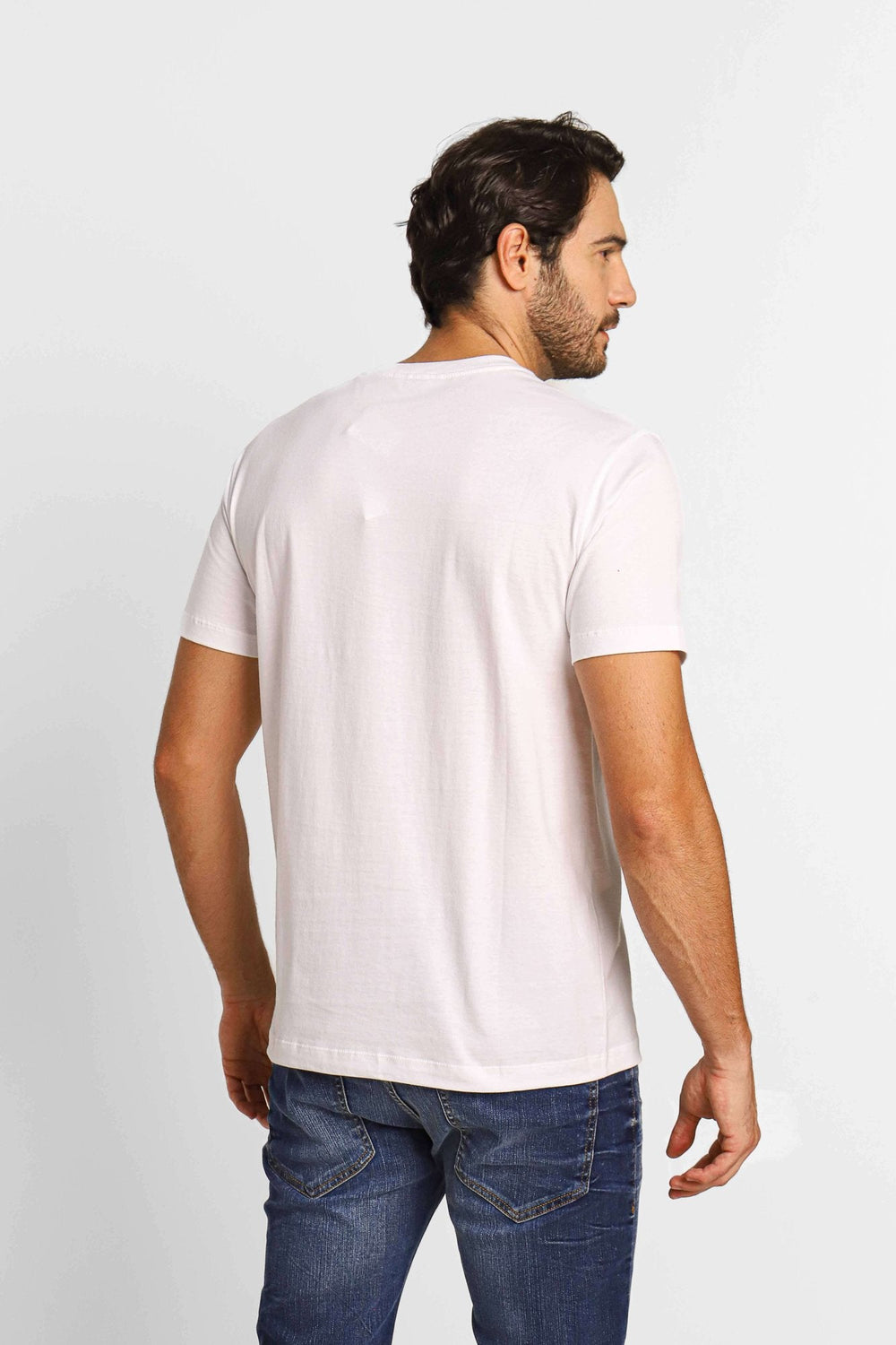Camiseta Calvin Klein Branco Estampada Quadrada - Henri Store