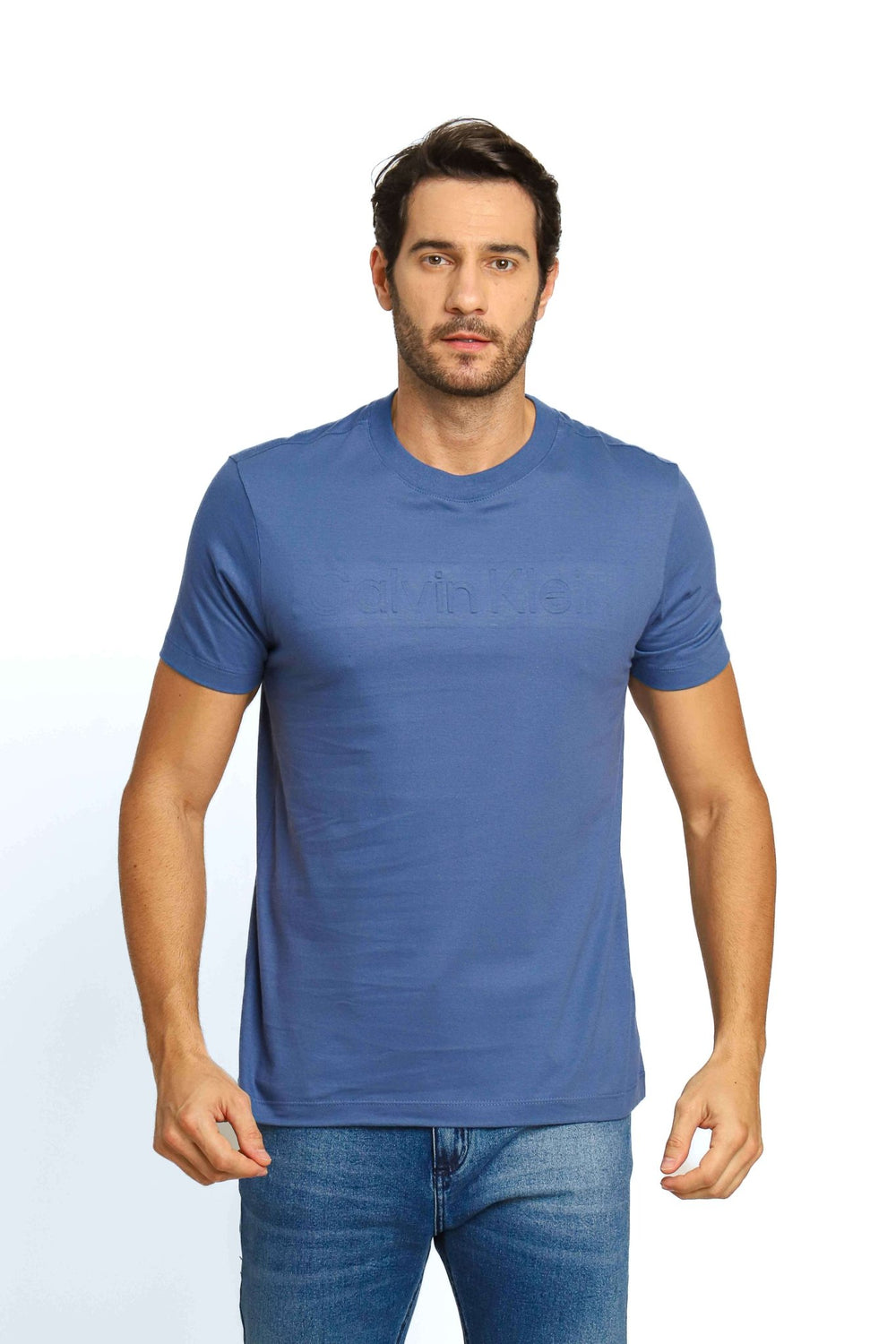 Camiseta Calvin Klein Embossing Azul - Henri Store