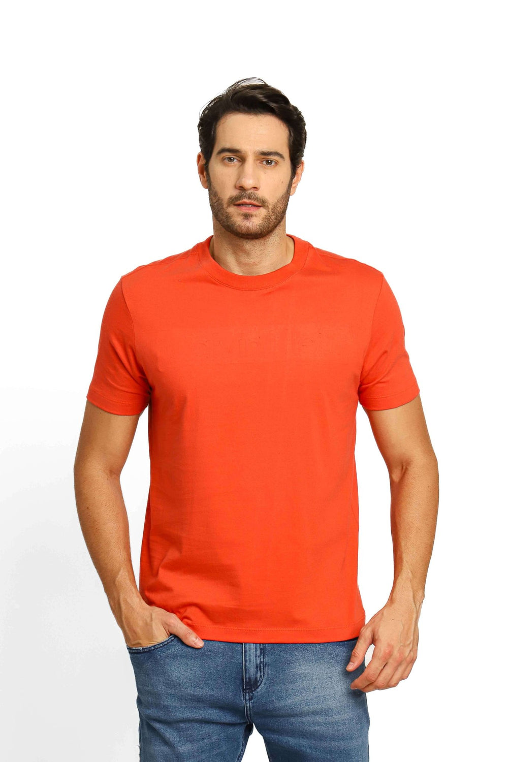 Camiseta Calvin Klein Embossing Laranja - Henri Store