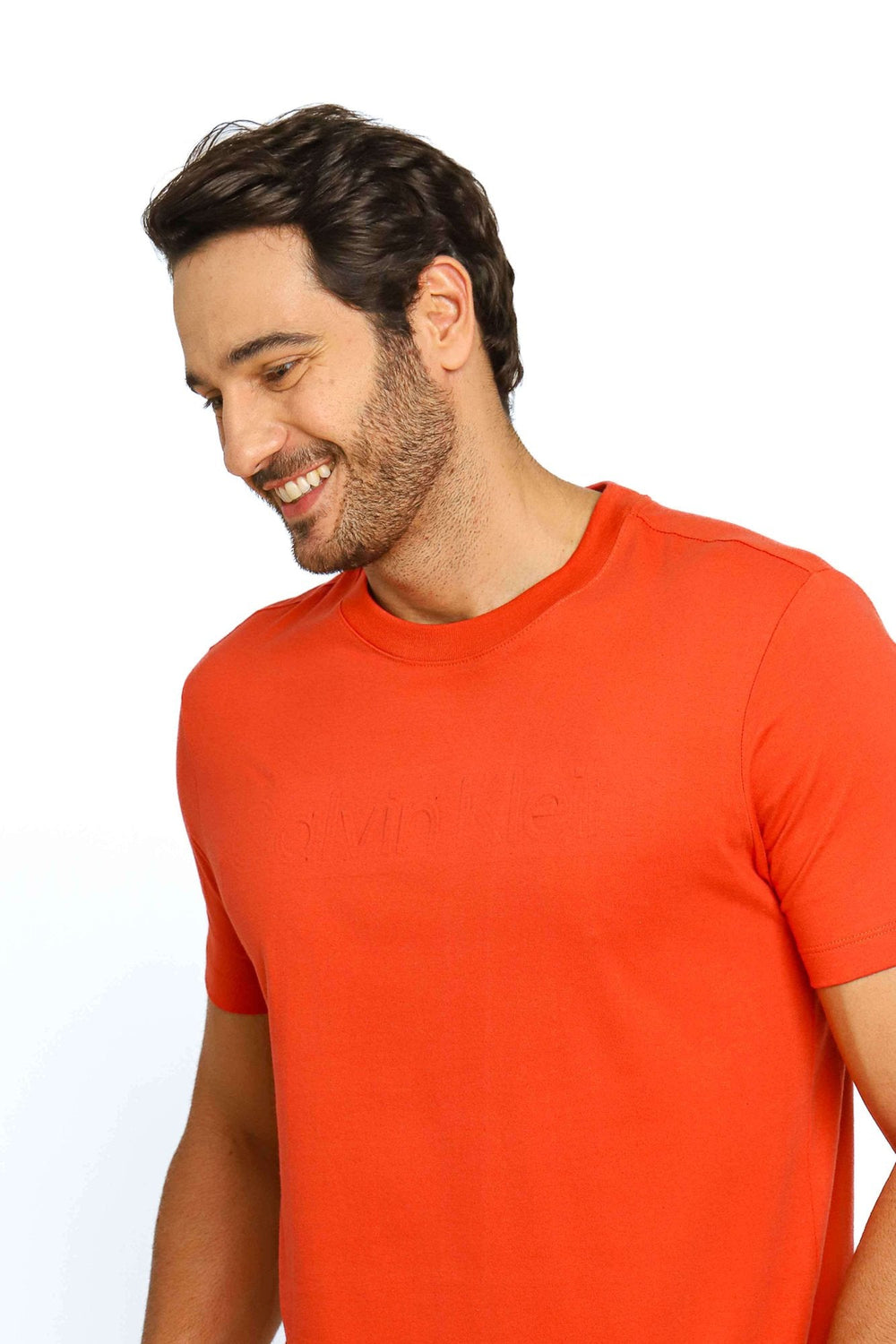 Camiseta Calvin Klein Embossing Laranja - Henri Store