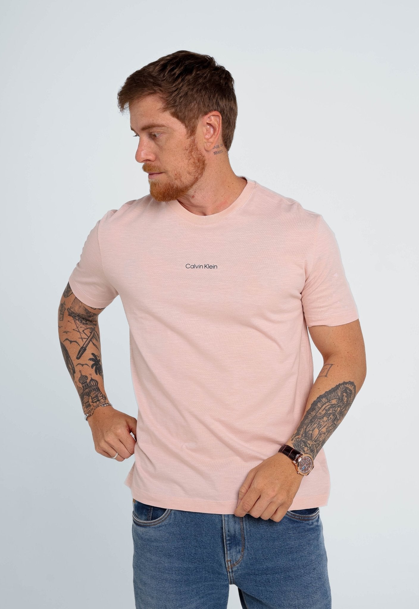 Camiseta Calvin Klein Flamê Logo Central - Henri Store