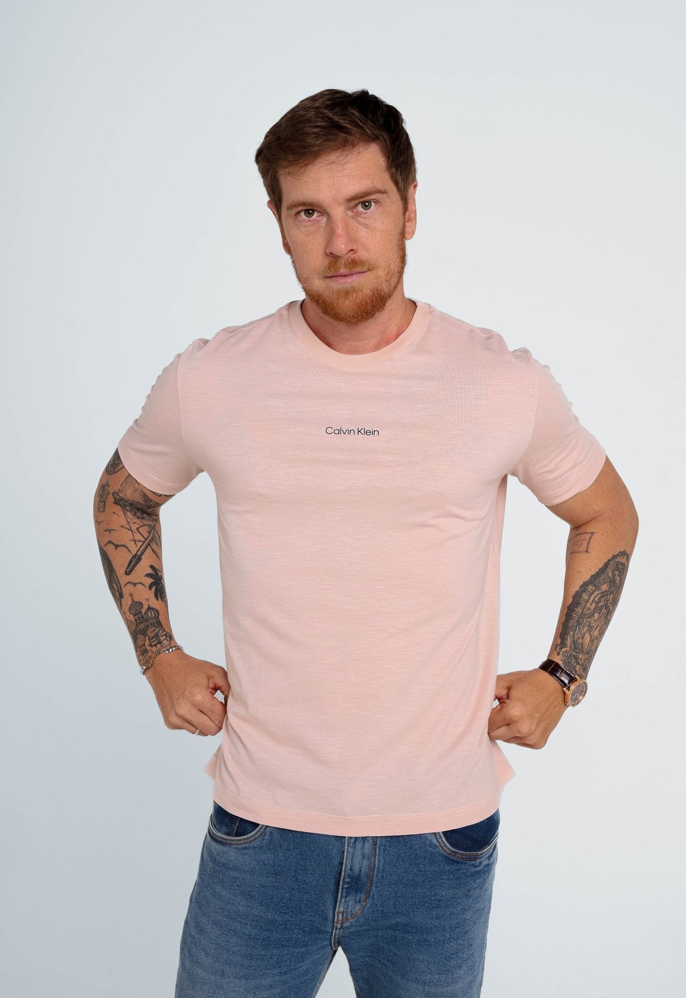 Camiseta Calvin Klein Flamê Logo Central - Henri Store