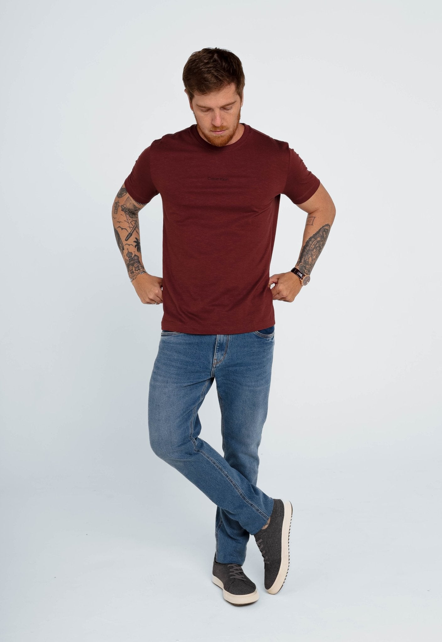 Camiseta Calvin Klein Flamê Logo Central - Henri Store