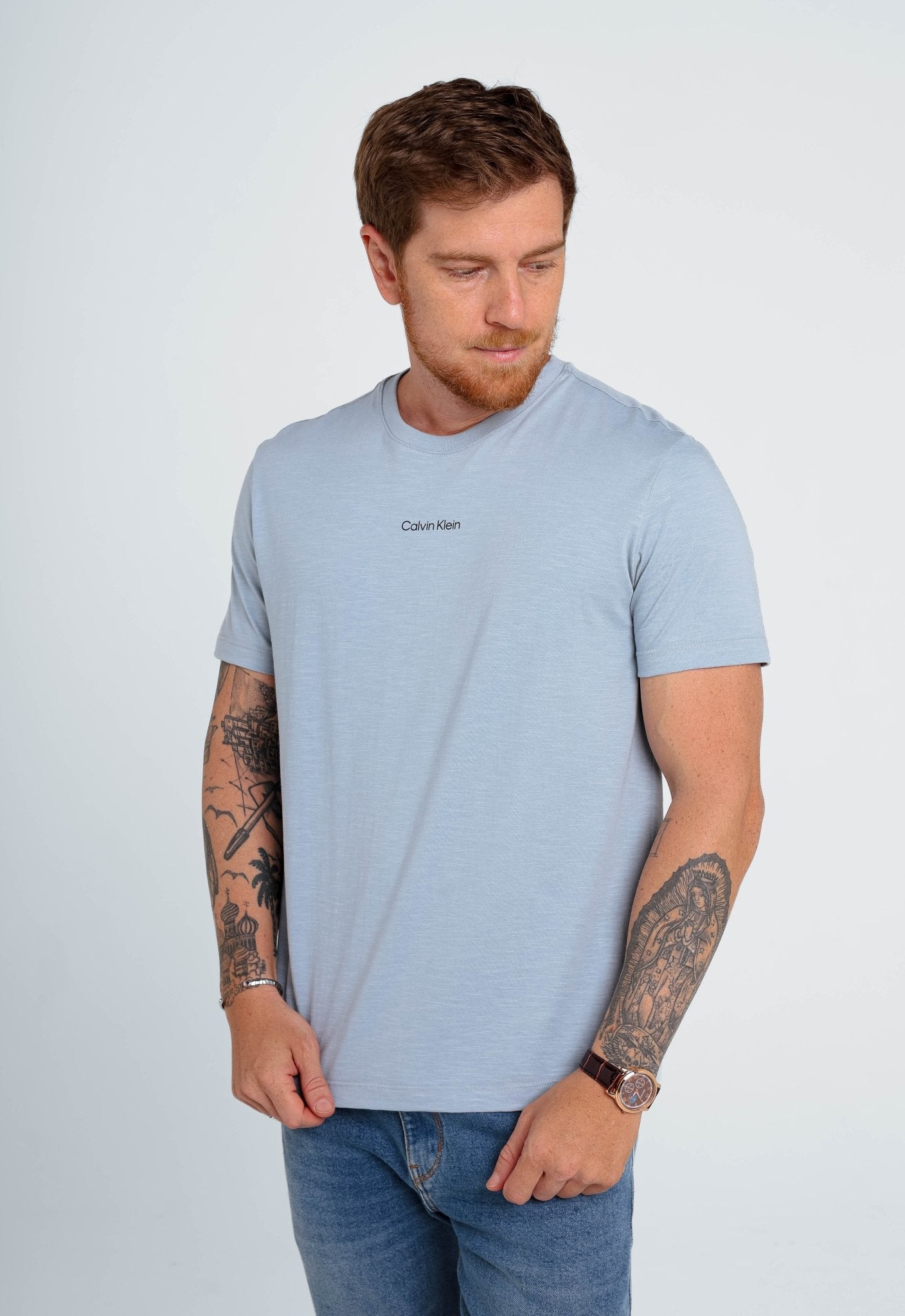 Camiseta Calvin Klein Flamê Logo Central - Henri Store