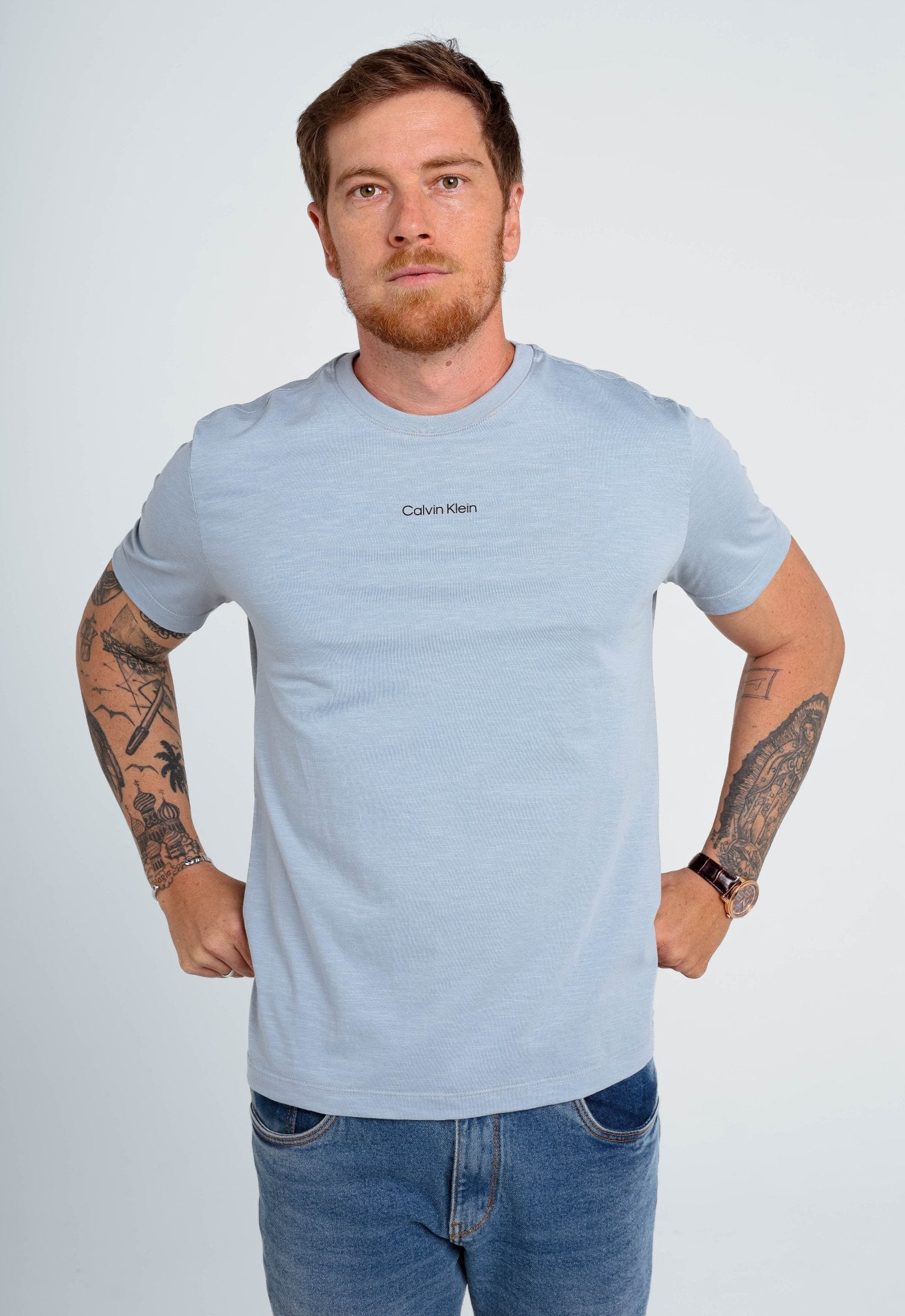Camiseta Calvin Klein Flamê Logo Central - Henri Store