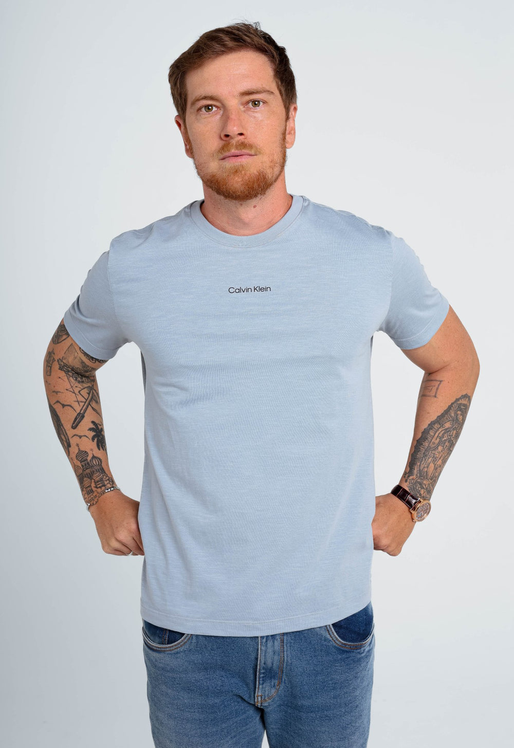 Camiseta Calvin Klein Flamê Logo Central - Henri Store