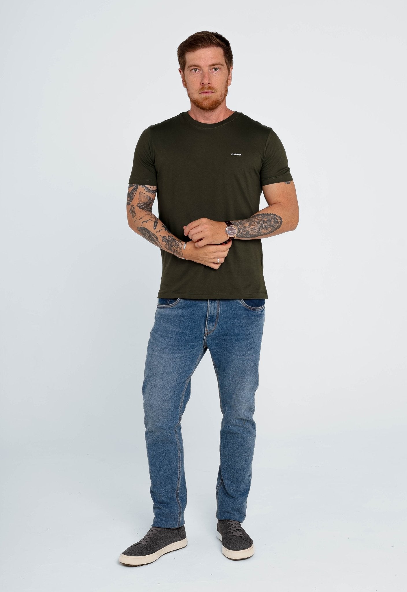 Camiseta Calvin Klein Flamê Logo Peito - LIVE - Henri Store