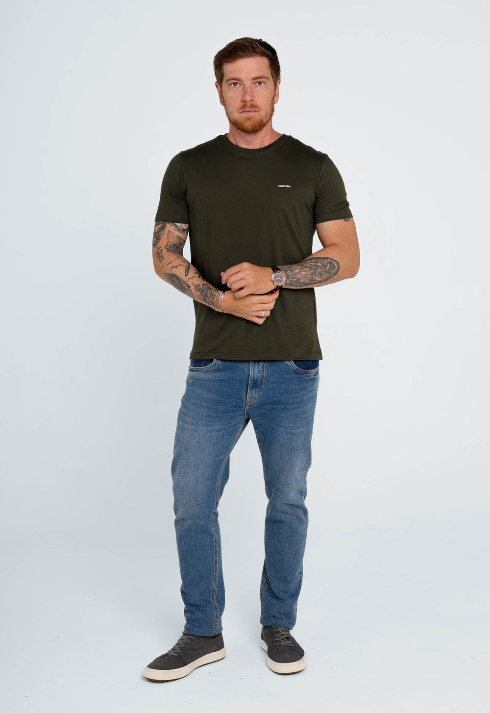 Camiseta Calvin Klein Flamê Logo Peito - LIVE - Henri Store