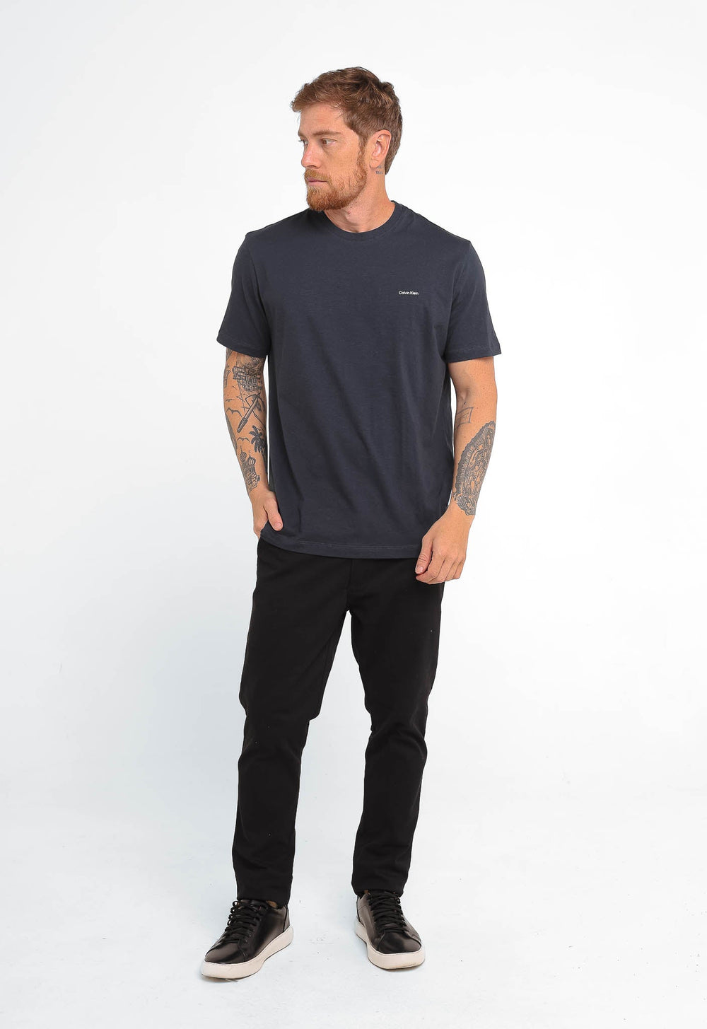 Camiseta Calvin Klein Flamê Logo Peito - LIVE - Henri Store
