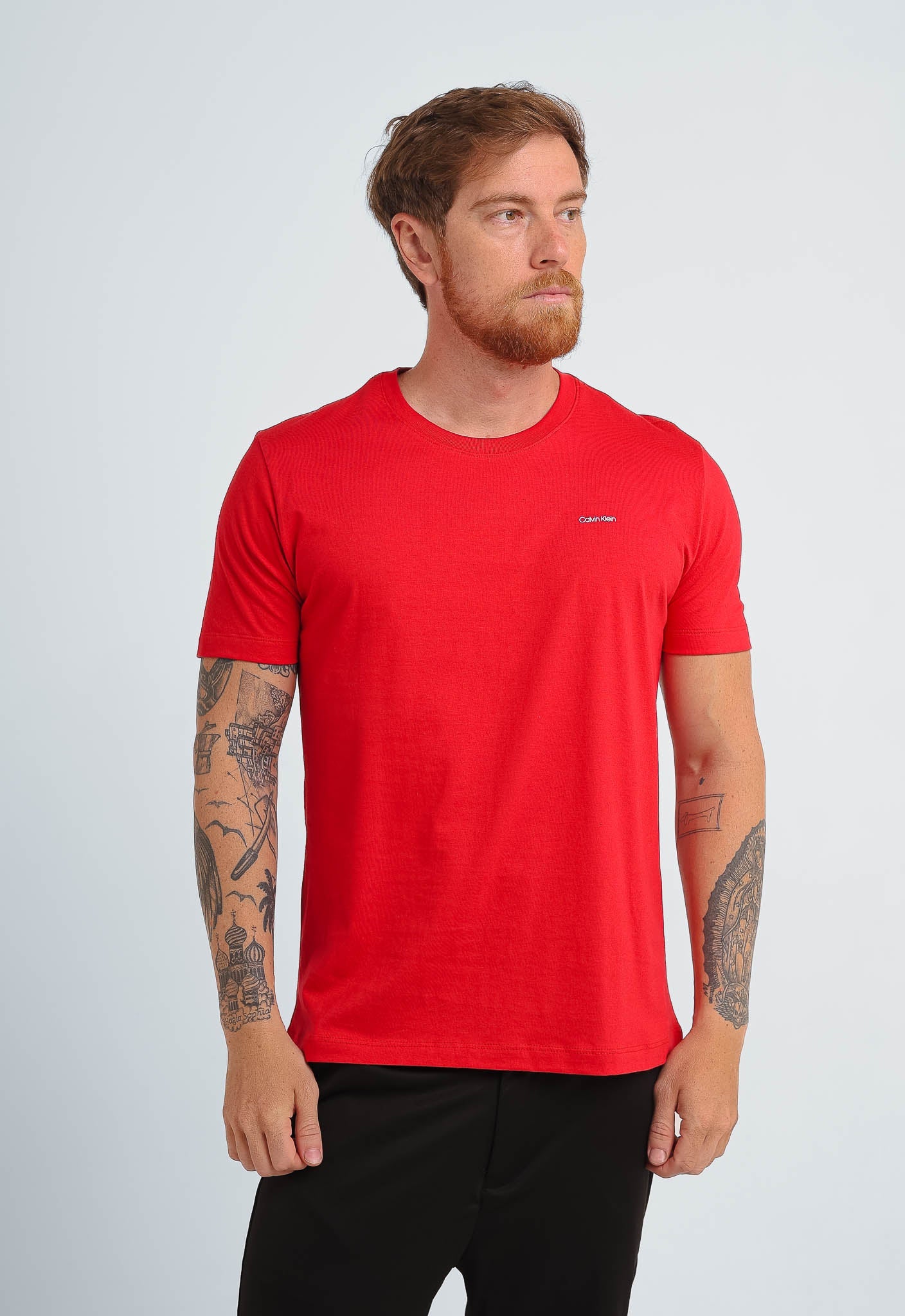 Camiseta Calvin Klein Flamê Logo Peito - LIVE - Henri Store