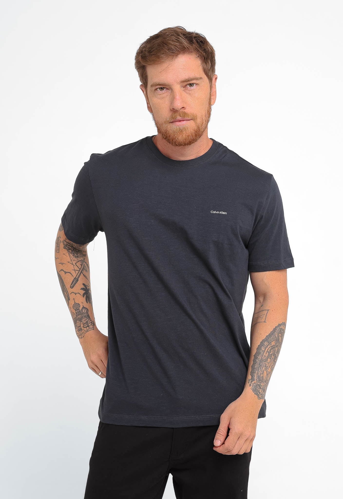 Camiseta Calvin Klein Flamê Logo Peito - LIVE - Henri Store