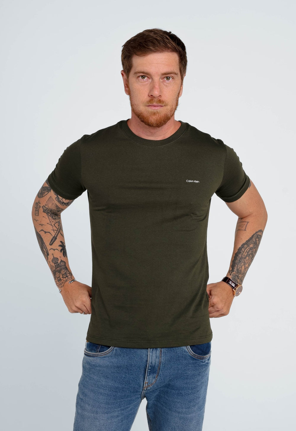 Camiseta Calvin Klein Flamê Logo Peito - LIVE - Henri Store