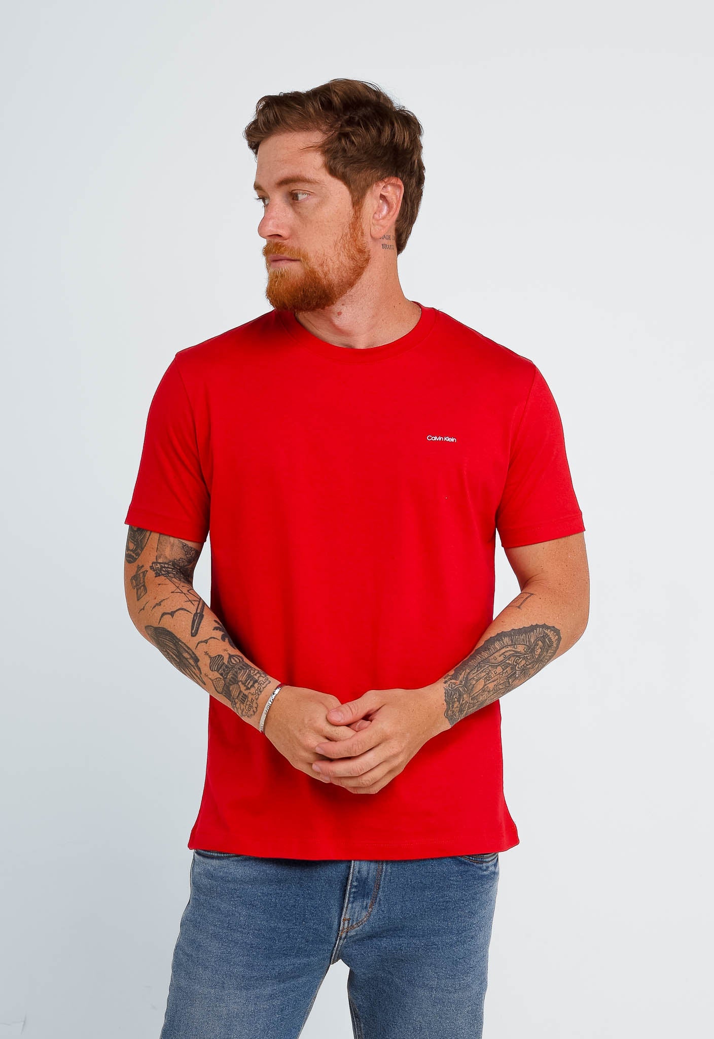 Camiseta Calvin Klein Flamê Logo Peito - Henri Store