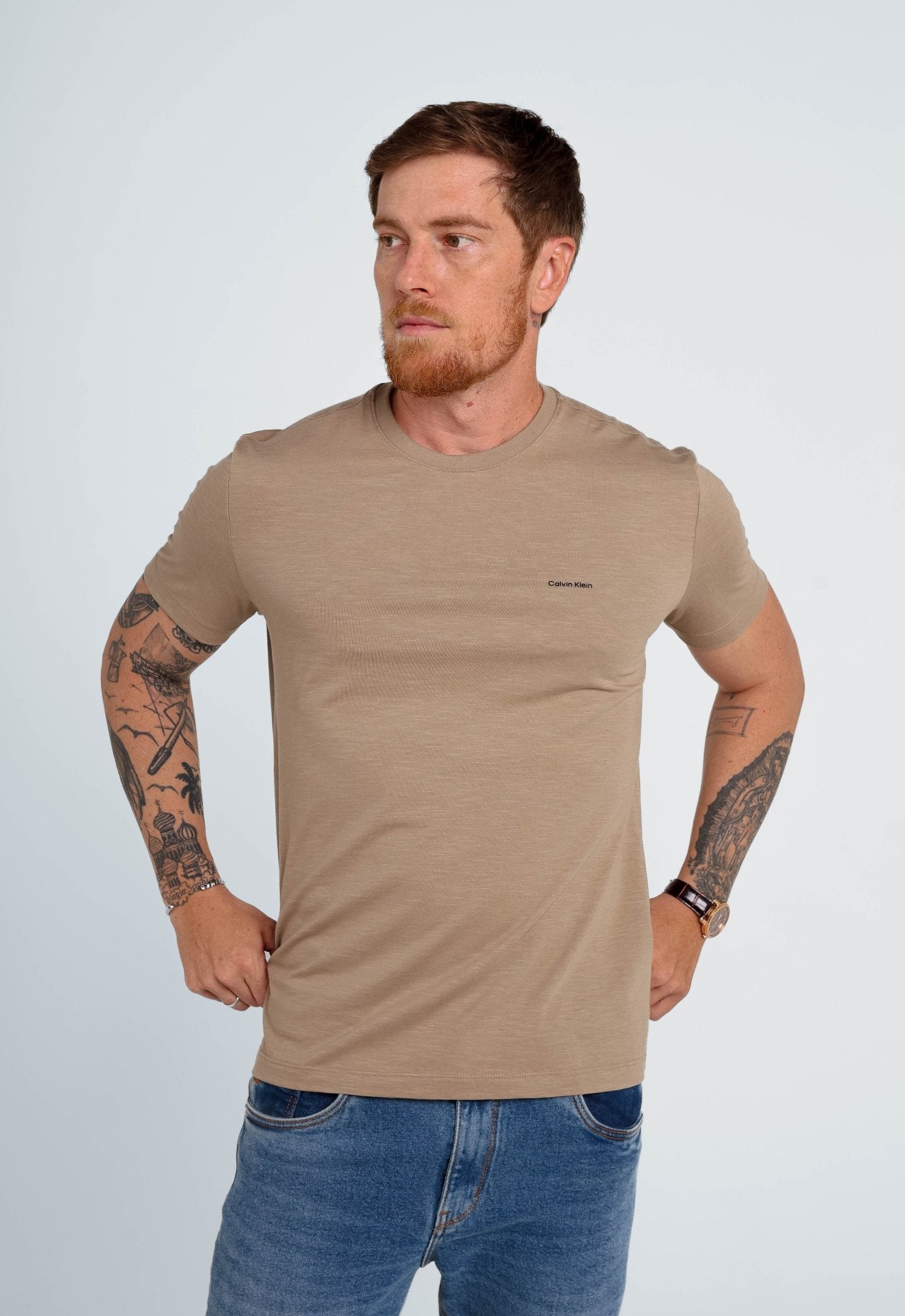 Camiseta Calvin Klein Flamê Logo Peito - Henri Store