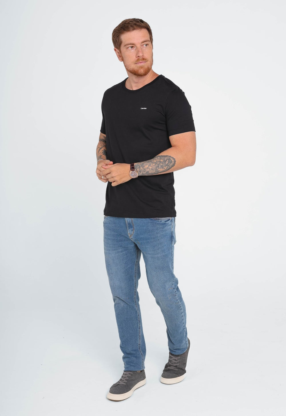 Camiseta Calvin Klein Flamê Logo Peito - Henri Store