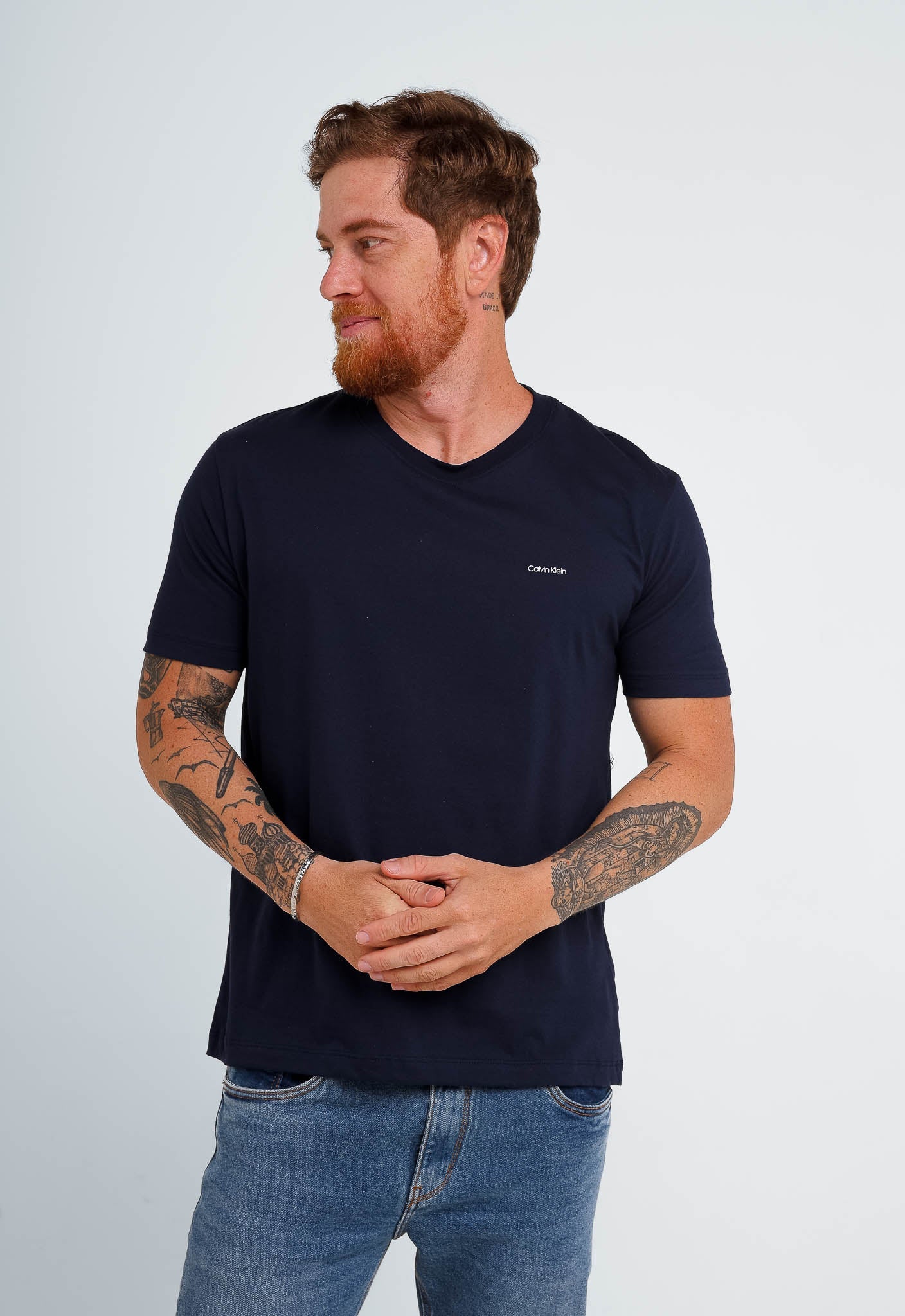 Camiseta Calvin Klein Flamê Logo Peito - Henri Store