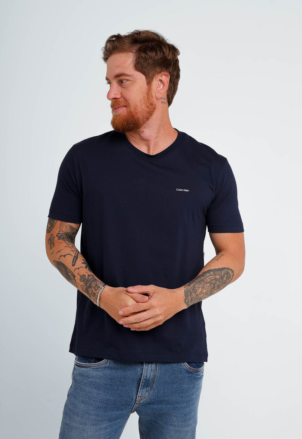 Camiseta Calvin Klein Flamê Logo Peito - Henri Store