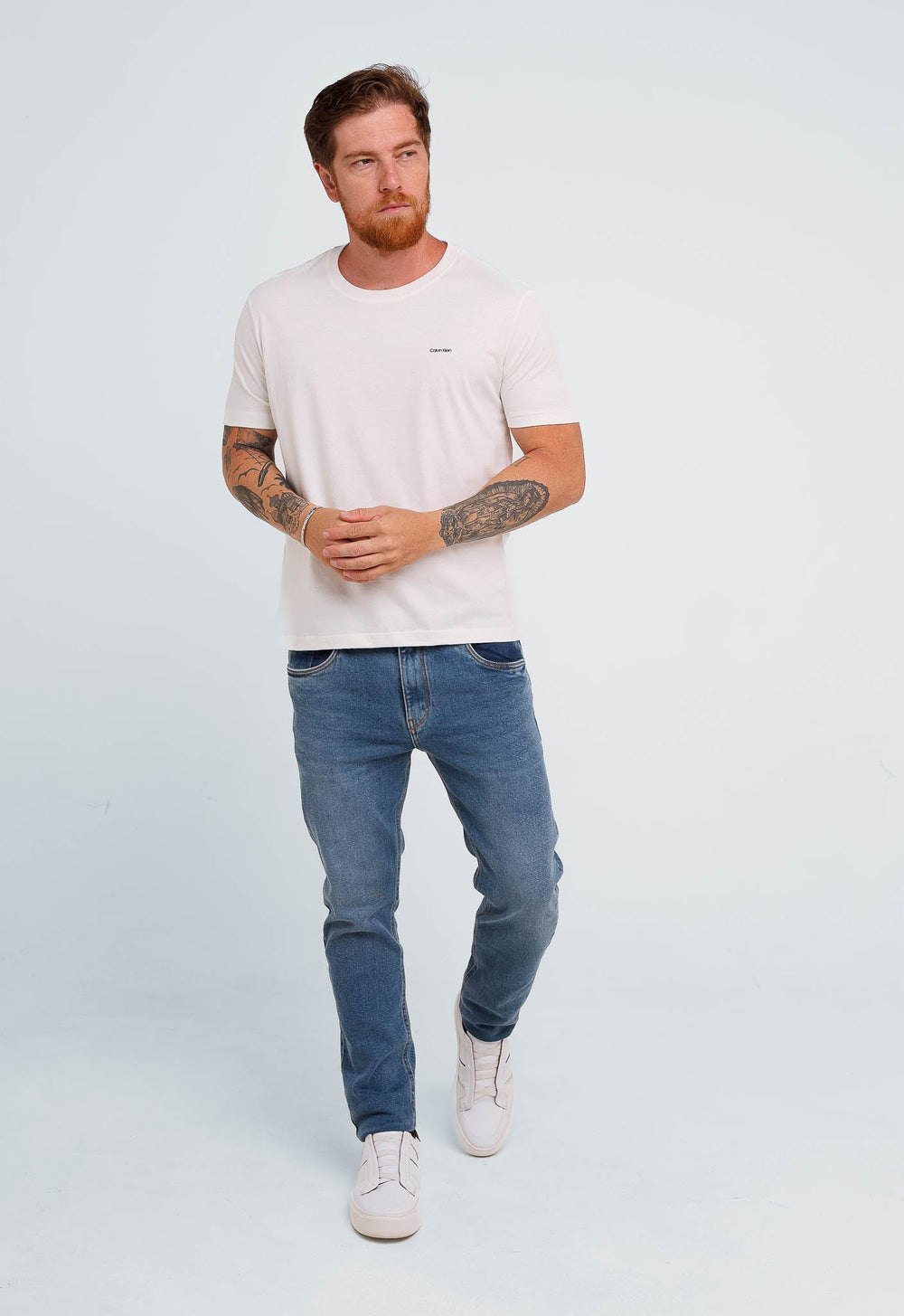 Camiseta Calvin Klein Flamê Logo Peito - Henri Store