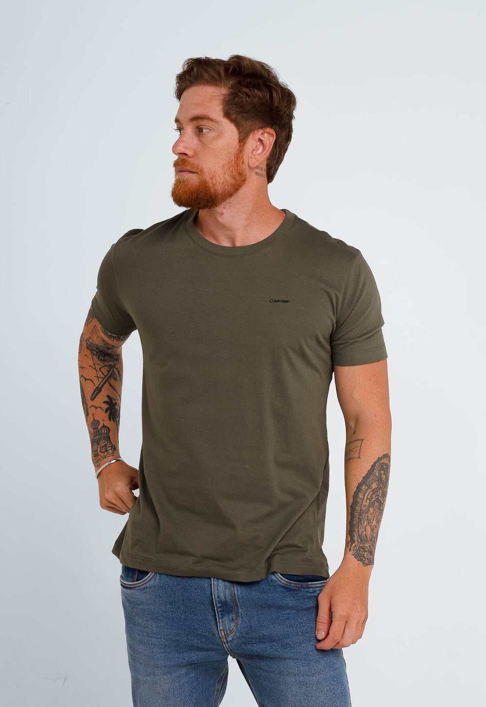 Camiseta Calvin Klein Flamê Logo Peito - Henri Store