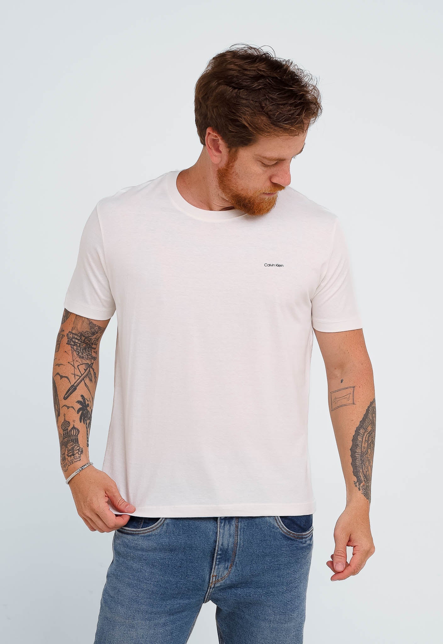 Camiseta Calvin Klein Flamê Logo Peito - Henri Store
