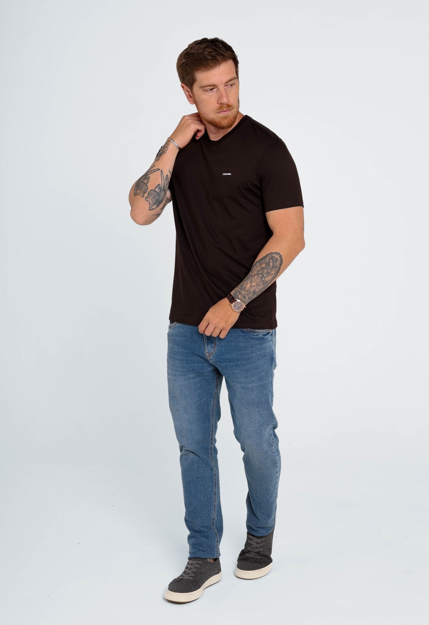 Camiseta Calvin Klein Flamê Logo Peito - Henri Store
