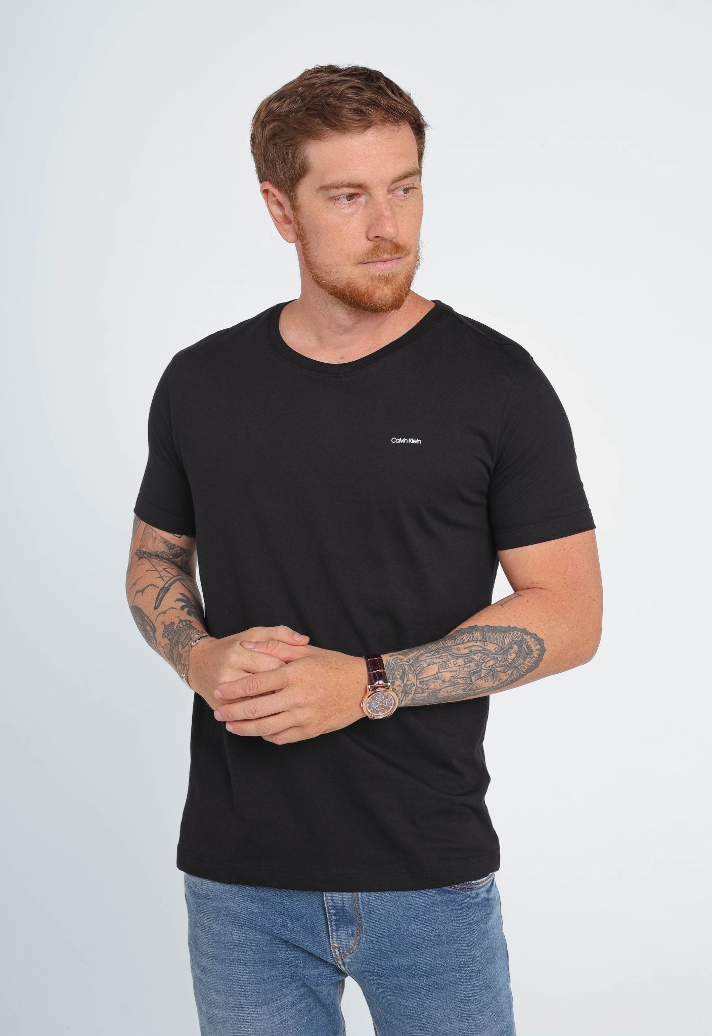 Camiseta Calvin Klein Flamê Logo Peito - Henri Store