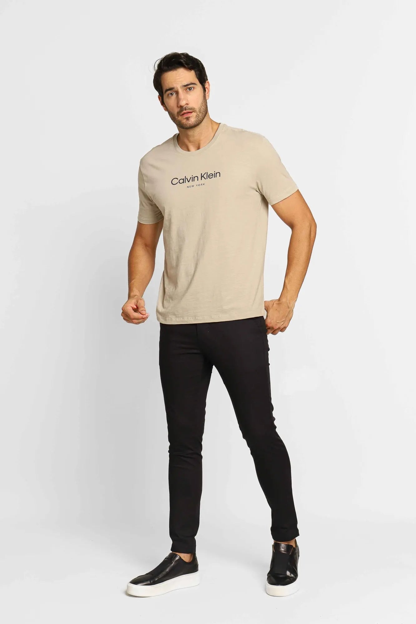 Camiseta Calvin Klein Flame Mescla Cáqui - Henri Store