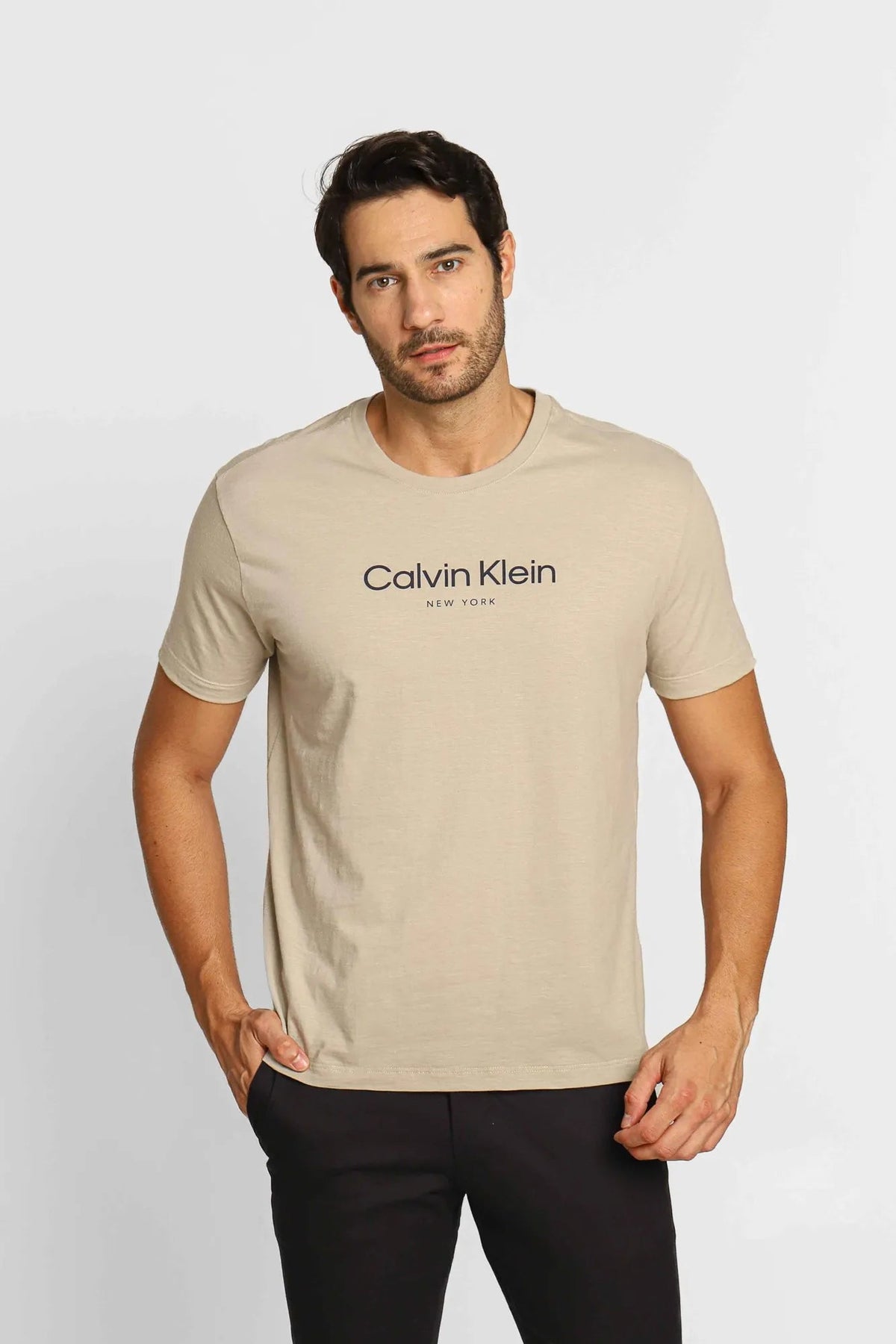 Camiseta Calvin Klein Flame Mescla Cáqui - Henri Store
