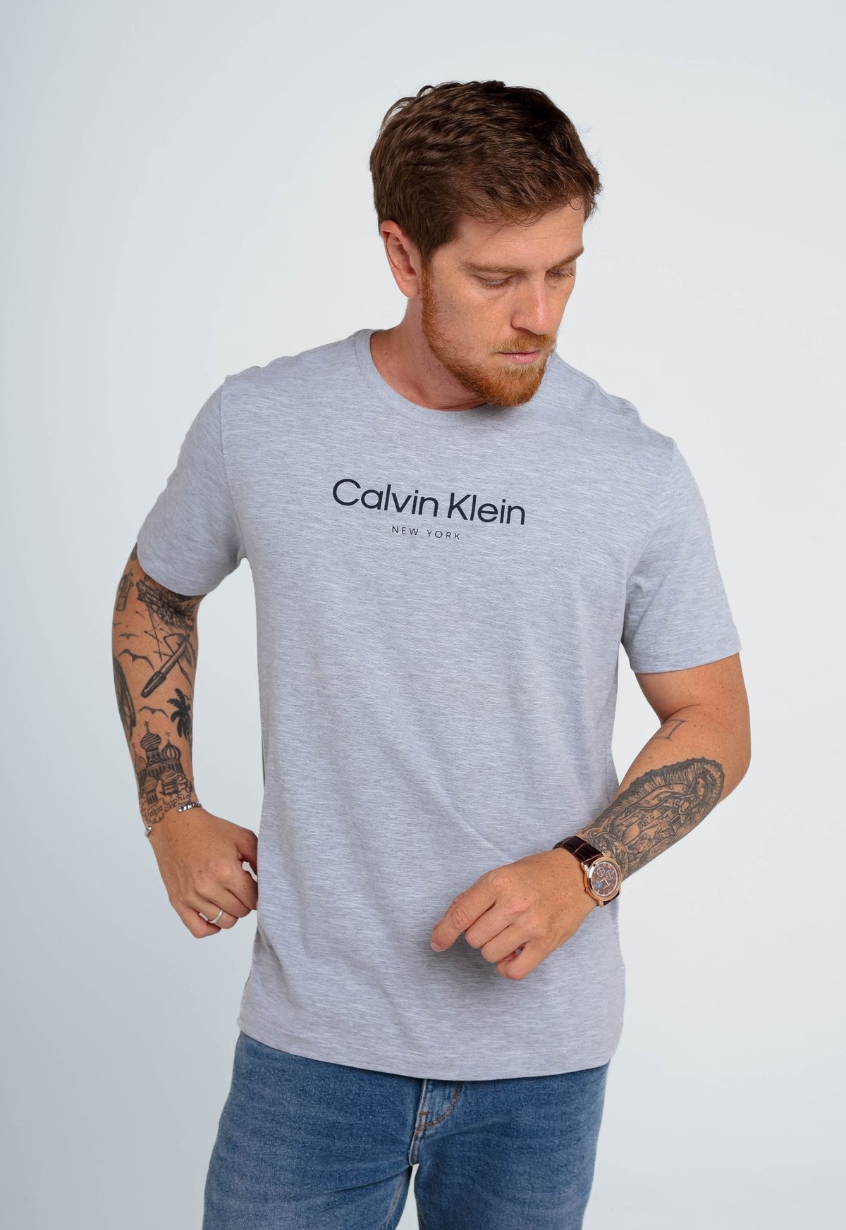 Camiseta Calvin Klein Flame Mescla Ny Azul - Henri Store