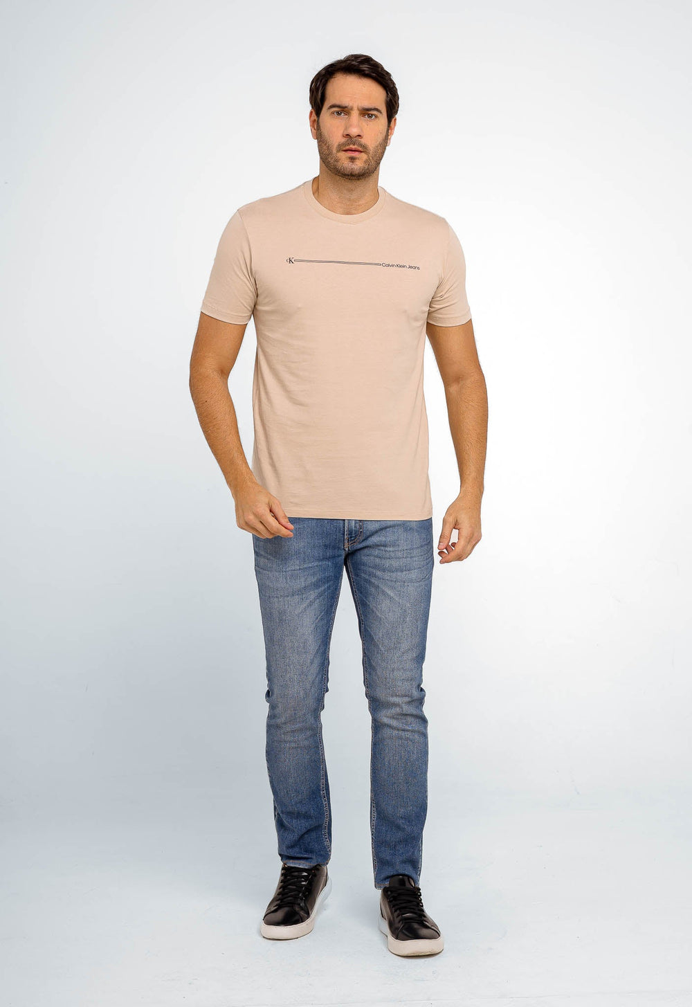 Camiseta Calvin Klein Jeans Básica Logo Listras - LIVE - Henri Store
