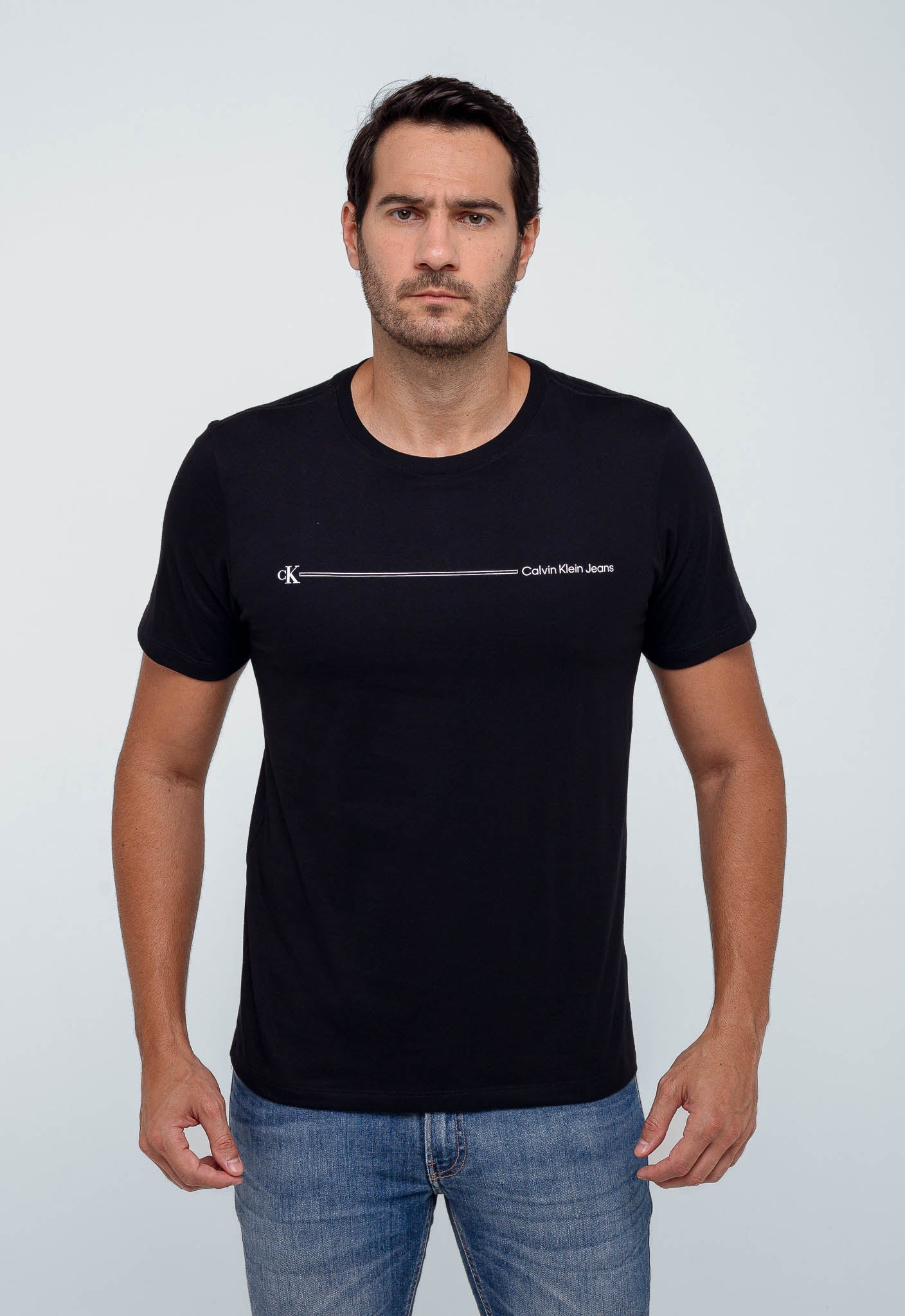 Camiseta Calvin Klein Jeans Básica Logo Listras - LIVE - Henri Store