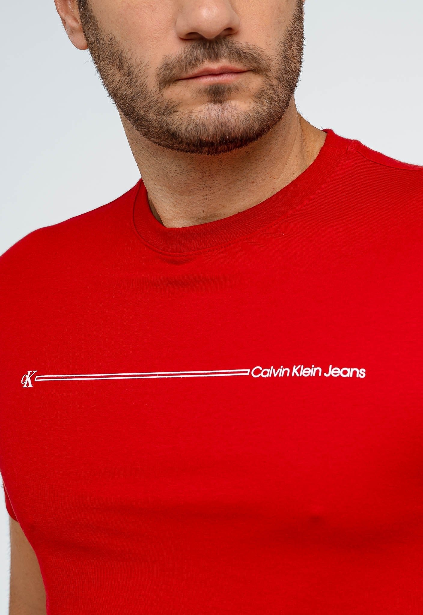 Camiseta Calvin Klein Jeans Básica Logo Listras - LIVE - Henri Store